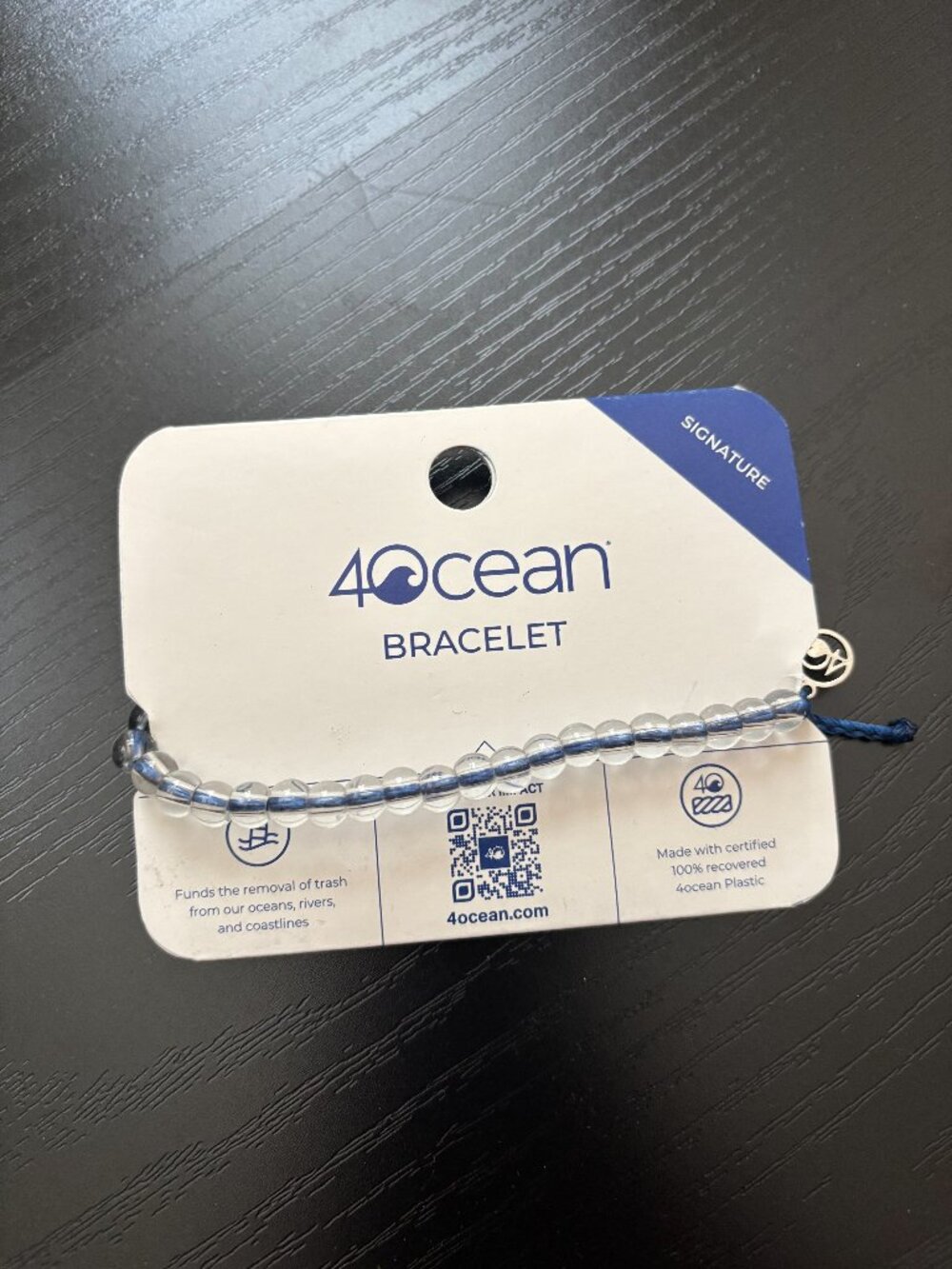4ocean signature beaded bracelet, blue